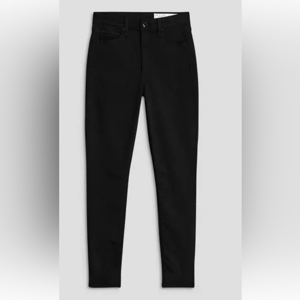 Rag & Bone High Rise Nina Skinny Jeans in No Fade Black - Picture 4 of 12